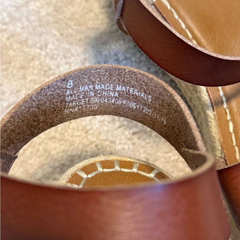 Universal Thread brown platform espadrille wedge sandal, size 8 - Picture 5 of 7